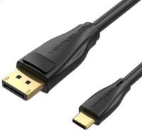 Vention USB-C -> Displayport, 1,5m, (fekete), kábel