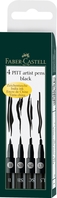 Pitt Artist Pen Tuschestift, 4er Etui, schwarz