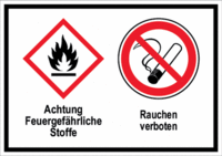 Sicherheitszeichen-Schild - Rauchen verboten, Rot/Schwarz, 21 x 29.7 cm, Weiß