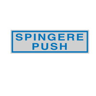 Adesivo di Segnalazione - Spingere Push - 165x50 mm - 96781 (Blu e Argento Conf.