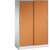 Armario de puertas correderas ASISTO, altura 1617 mm, anchura 1000 mm, gris luminoso / amarillo naranja.