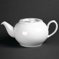 Royal Porcelain Classic Oriental Teapots with Lids in White 1 Ltr