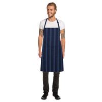 Chef Works Urban Presidio Bib Apron in Blue Polycotton - Reinforced Stress Point