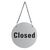 Open & Closed - Stainless Steel Double Sided Door Sign With Chain - 130mm