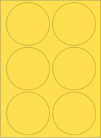 Etiketten - Gelb, 7.5 cm, Papier, Selbstklebend, Für innen, Rund, +55 °C °c