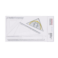 Normalansicht - RUMOLD 4-tlg. Zeichen-Set, Art. Z 31, transparenter Kunststoff, Lineal 30 cm, Winkel 45°/60° je 21 cm, Geodreieck 16 cm