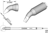 Lötspitze gewinkelt, 2,2 x 1 mm, C245946