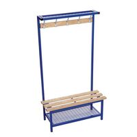 Evolve solo bench with mesh top shelf 1000 x 400mm 5 hooks - 2 uprights - silver