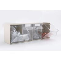 Clear tilting drawer units