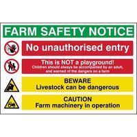 Farm safety notice sign