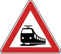 Verkehrszeichen VZ 151 Bahnübergang, SL 630, Rundform, RA 1
