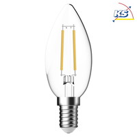 LED Filamentlampe Kerze, E14, C35, 4W, 2700K, 470lm, dimmbar, Glas klar
