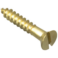 ForgeFix Wood Screw Slotted Raised Head ST Solid Brass 1in x 8 Forge Pack 16