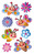 Kinder Aufkleber, 3D Folie, Schmetterlinge, Blumen, bunt, 8 Aufkleber