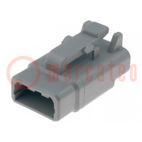 Connector: wire-wire; DTM; female; plug; for cable; PIN: 3; grey