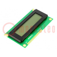 Pantalla: LCD; alfanumérico; STN Negative; 8x1; 84x44x10,5mm; LED