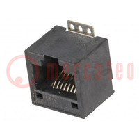 Socket; RJ45; PIN: 8; gold-plated; Layout: 8p8c; SMT; vertical