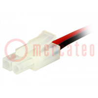 Plug; wire-wire; female; PIN: 2; Contacts ph: 6.2mm; Len: 0.14m