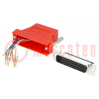 Transition: adapter; D-Sub 25pin male,RJ45 socket; red
