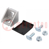 Angle bracket; for profiles; Width of the groove: 10mm; W: 43mm