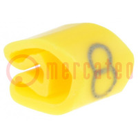 Jelölések; Jelölés: 8; 3÷5mm; PVC; sárga; -30÷80°C; THT; UL94V-0