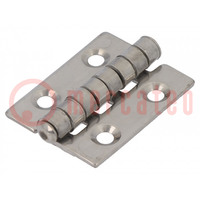 Hinge; Width: 30mm; A2 stainless steel; H: 40mm