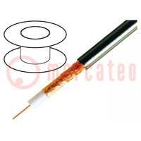 Wire: coaxial; H1000,RG8; 1x10AWG; solid; Cu; PE; black; 100m; 328ft