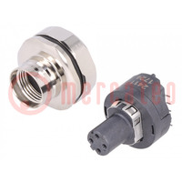 Socket; M12; PIN: 4; female; D code-Ethernet; SMT; IP65,IP67; angled