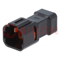 Connector: wire-wire/PCB; DF62W; plug; male; PIN: 9; 2.2mm