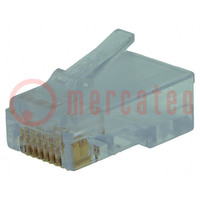 Plug; RJ45; PIN: 8; Layout: 8p8c; for cable; IDC,crimped