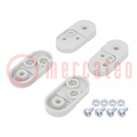 Set of clips; Kit: 4 holders,nut M4 x4,screw M4 x4