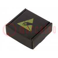 Boîte avec éponge; ESD; 60x60x25mm; carton; noir; <100kΩ