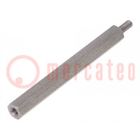 Screwed spacer sleeve; 45mm; Int.thread: M2,5; Ext.thread: M2,5