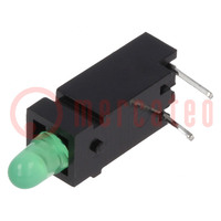 LED; inscatolato; verde; 2,8mm; Nr diodi: 1; 20mA; 40°; 10÷20mcd