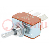 Switch: toggle; Pos: 2; DPDT; ON-ON; 15A/250VAC; 20A/30VDC; -10÷70°C