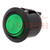 ROCKER; DPST; poz: 2; ON-OFF; 10A/250VAC; zöld; neon; 230V; kerek