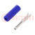 Plug; 4mm banana; 10A; 50VDC; blue; non-insulated; for cable