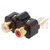 Socket; RCA; female; double; straight; THT; gold-plated