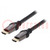 Kábel; HDMI 2.0; HDMI dugó,kétoldalas; PVC; textil; 1,5m; fekete