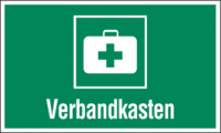 Rettungszeichen-Kombischild - Verbandkasten, Grün, 15 x 25 cm, Folie, Seton