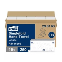 Kéztörlő TORK Soft Singlefold Advanced H3 "Z" hajtogatású 2 rétegű