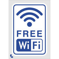 Free WiFi, Blau-weiß, Größe (BxH): 8,0 x 12,0 cm