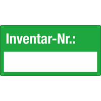 Inventaretiketten Maxi, rot 20Stk Bogen,Text:Inventar-Nr.Folienetik,gest,4x1,5cm Version: 04 - grün