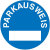 Parkausweis-Vignette, blau mit Freifeld zur Selbstbeschr,selbstkl. Folie ,6,50cm
