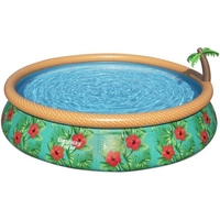 PISCINE HORS SOL FAST SET? DIAMETRE 457 X 84 CM AVEC FILTRE A CARTOUCHE ET FONTAINE INTÉGRÉE, DÉCOR FLEURS BESTWAY 1057416XXX21