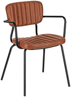 Stuhl Tolo; 55x53x81 cm (BxTxH); Sitz cognac, Gestell schwarz; 2 Stk/Pck
