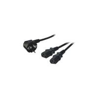 LogiLink Power Cord, CEE7/14-C13 Y-cable, black, 1,50m