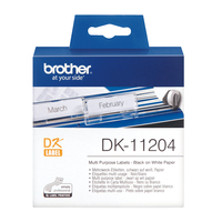 Brother Originele DK-11204 voorgestanst multi purpose label – zwart op wit, 17 mm x 54 mm