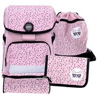 Funki Cuby-Bag Schulranzen-Set Mädchen Schwarz, Pink