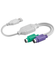 Goobay USB - 2x PS/2 OHL PS/2-Kabel 2x 6-p Mini-DIN USB A Grün, Violett, Weiß